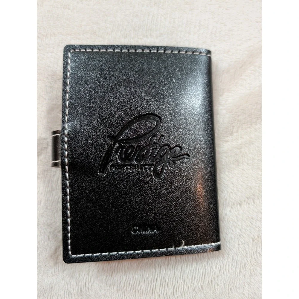 Prestige Medical Black Faux‎ Leather Card Holder Wallet Snap Closure Organizer